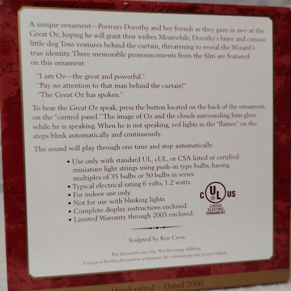 1999 The Great Oz Ornament - Picture 5 of 6